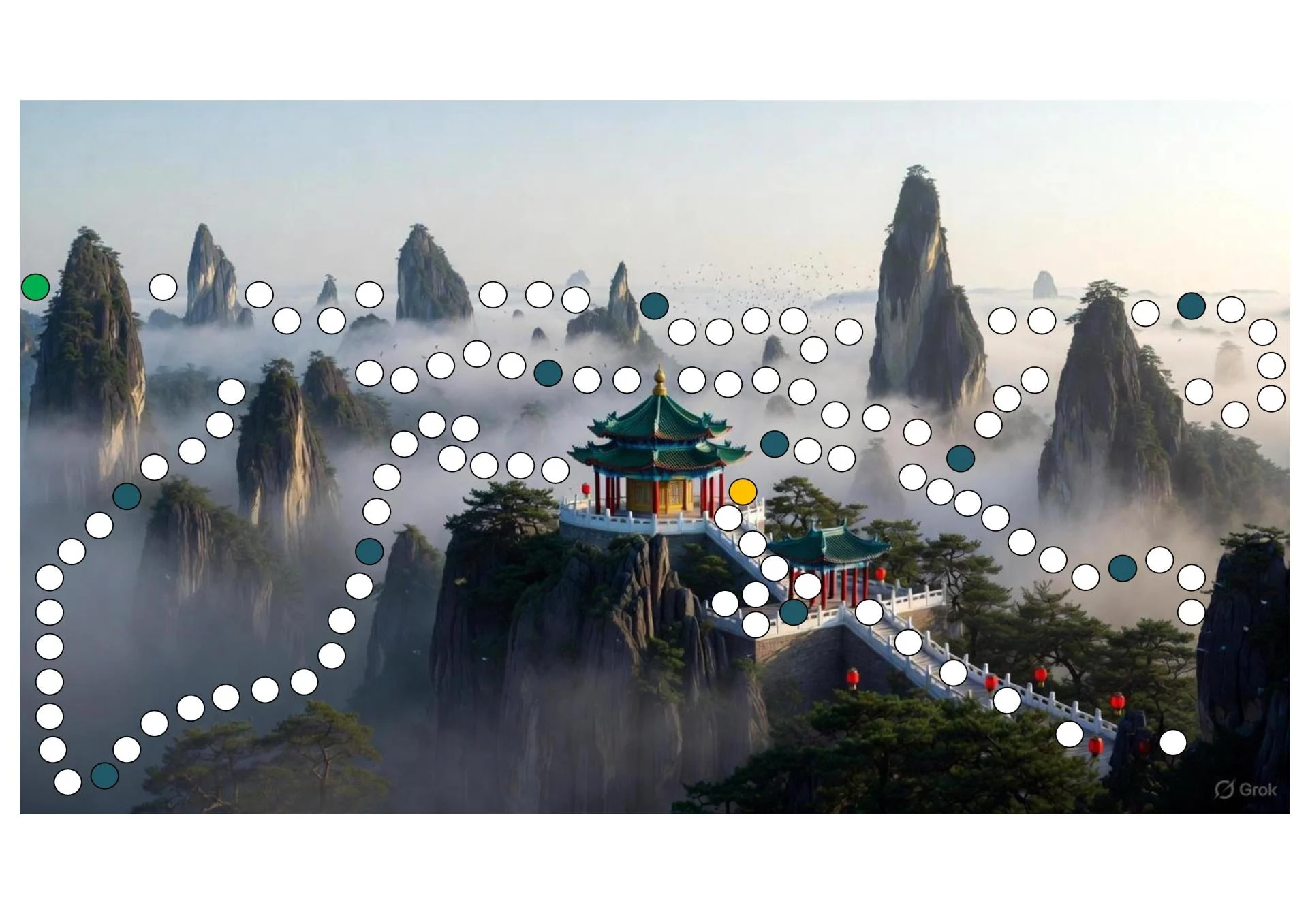 Jeu de l'échelle parcours d ascension de 56 cartes des pareidolies du meilisme Sylvain Meili