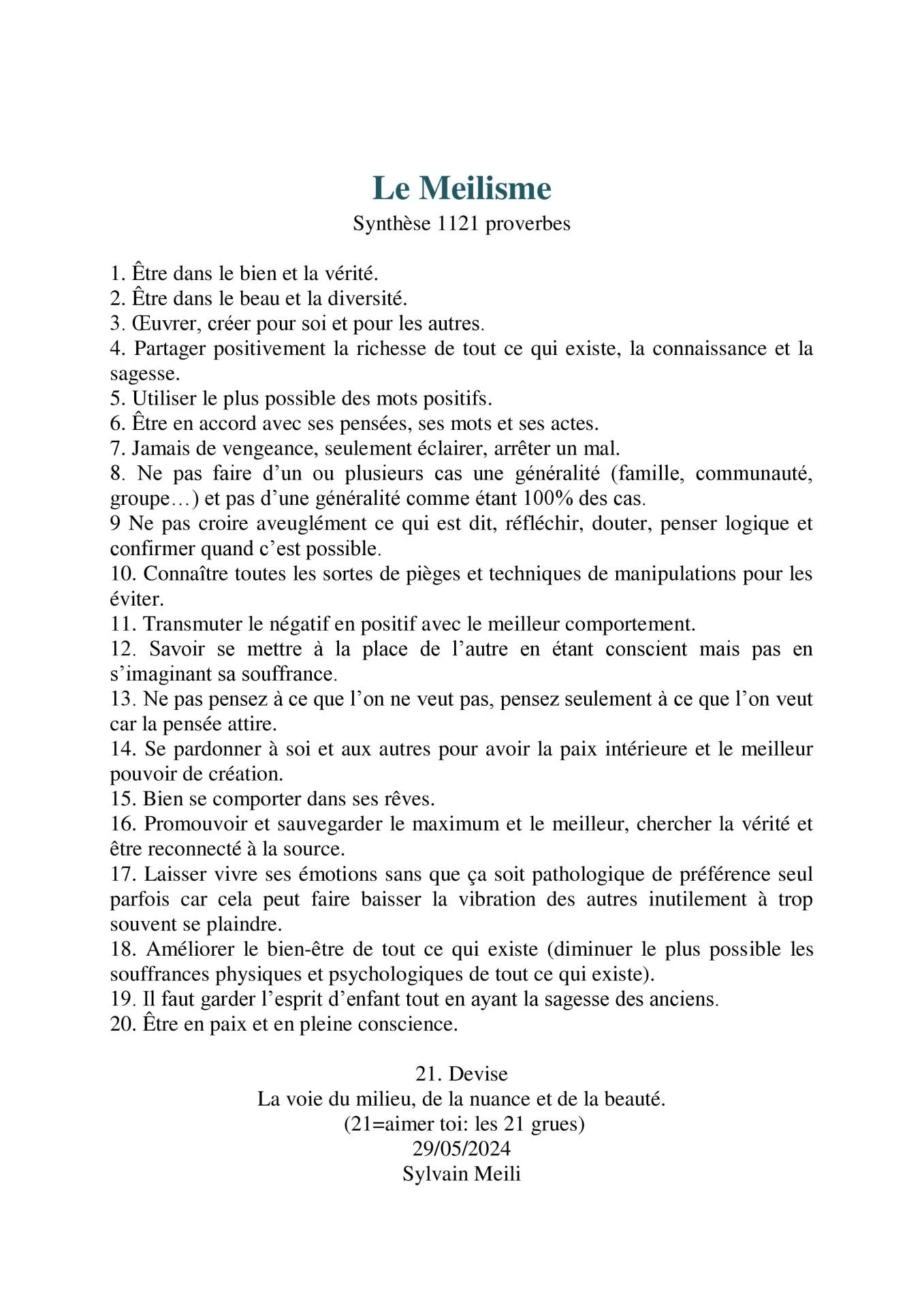 Le meilisme proverbes français devises sylvain meili